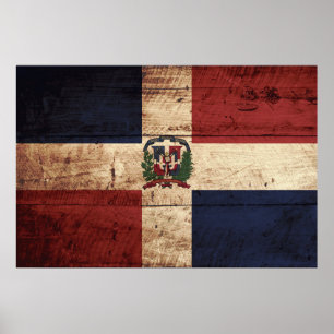 Póster Bandera de la República Dominicana en grano de