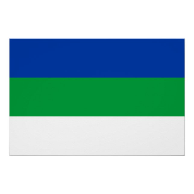 Póster Bandera de la República Komi (Anverso)