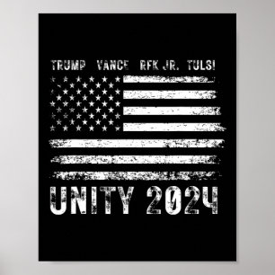 Póster Bandera de la Unidad Grunge Vintage 2025 Trump Van