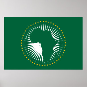Póster Bandera de la Unión Africana (África) (Panafrica)