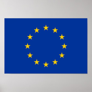 Póster Bandera de la Unión Europea