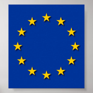 Póster Bandera de la Unión Europea/Bandera de la Unión Eu