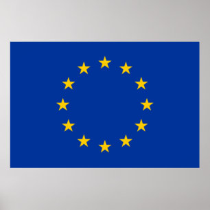 Póster Bandera de la Unión Europea (UE) (Europa)