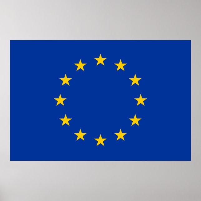 Póster Bandera de la Unión Europea (UE) (Europa) (Frente)
