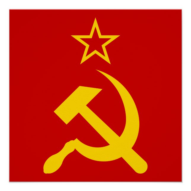 Póster Bandera de la URSS - Bandera de la Unión Soviética (Anverso)