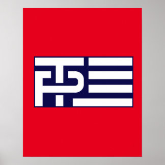 Póster Bandera de la valla Trump - Azul - -