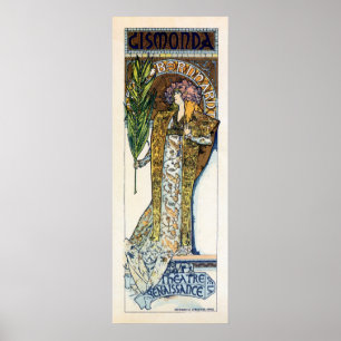 Póster Bandera de la vertical de Alfons Mucha Sarah