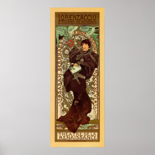 Póster Bandera de la vertical de Alfonso Mucha
