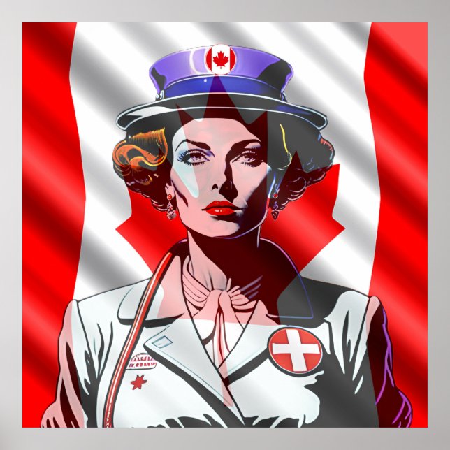 Póster Bandera de Lady Canada (Frente)