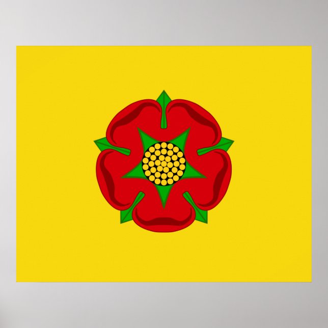 Póster Bandera de Lancashire (Frente)