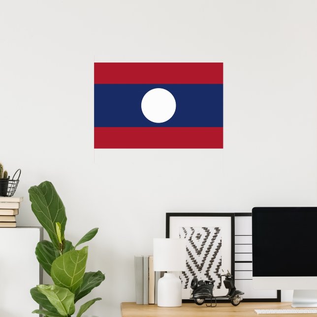 Póster Bandera de Laos (Oficina en casa)