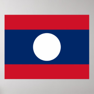 Póster Bandera de Laos