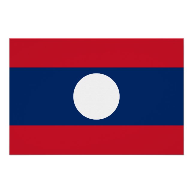 Póster Bandera de Laos (Anverso)