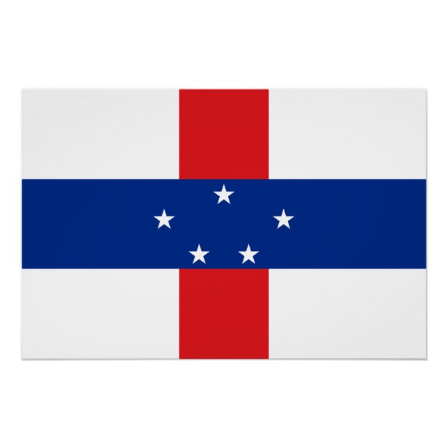 Póster Bandera de las Antillas Neerlandesas (Anverso)