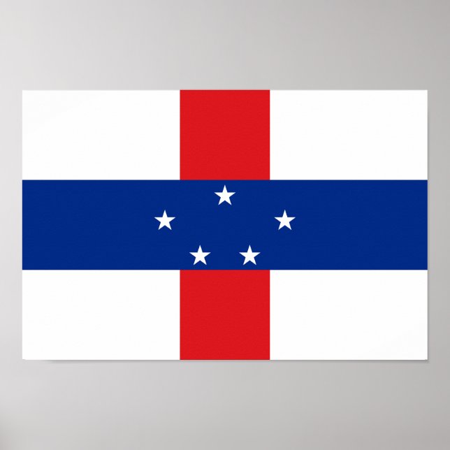 Póster Bandera de las Antillas Neerlandesas (Frente)