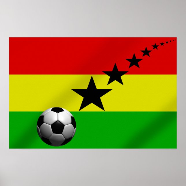 Póster Bandera de las Estrellas Negras de Ghana (Frente)