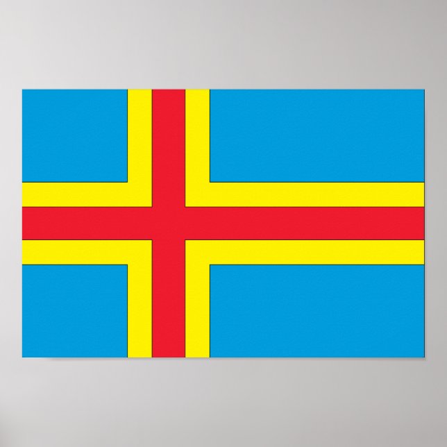 Póster Bandera de las islas Aland (Frente)
