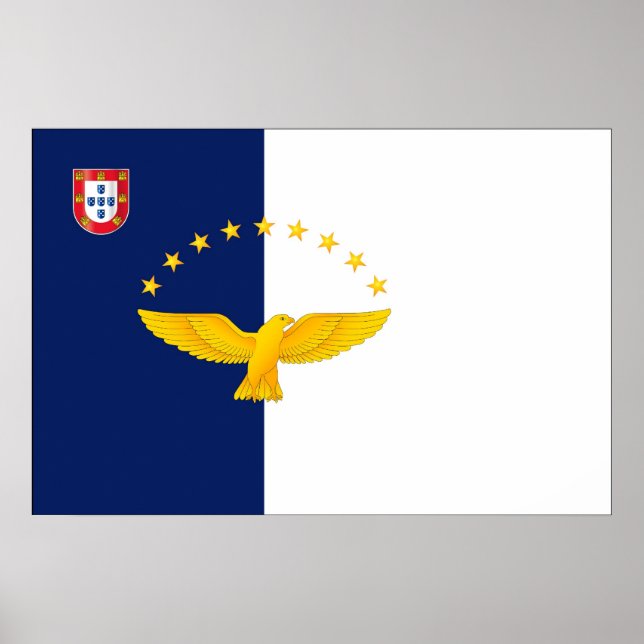 Póster Bandera de las islas Azores (Frente)