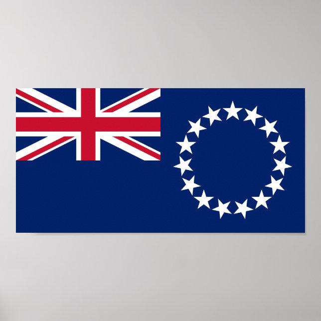 Póster Bandera de las Islas Cook (Frente)