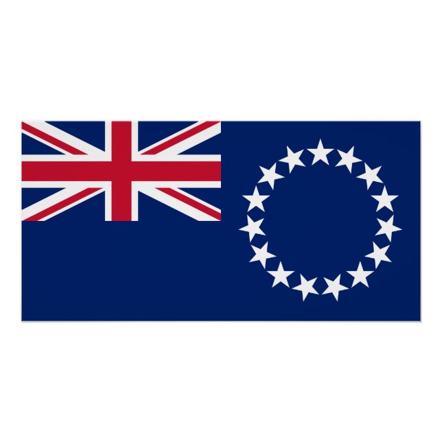 Póster Bandera de las Islas Cook (Anverso)
