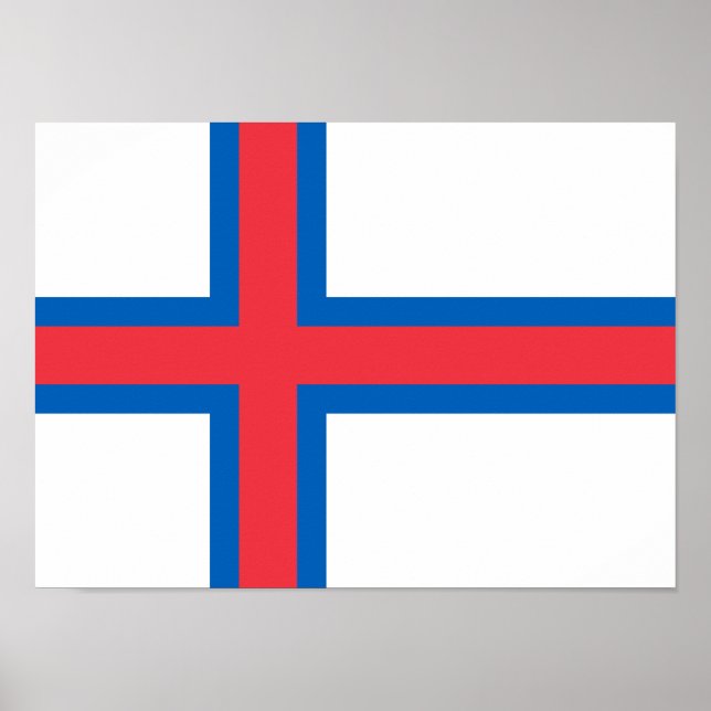 Póster Bandera de las Islas Feroe (Frente)