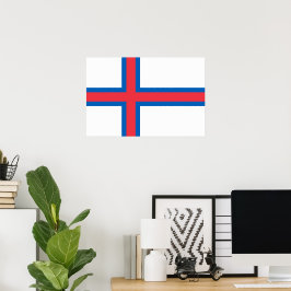 Póster Bandera de las Islas Feroe