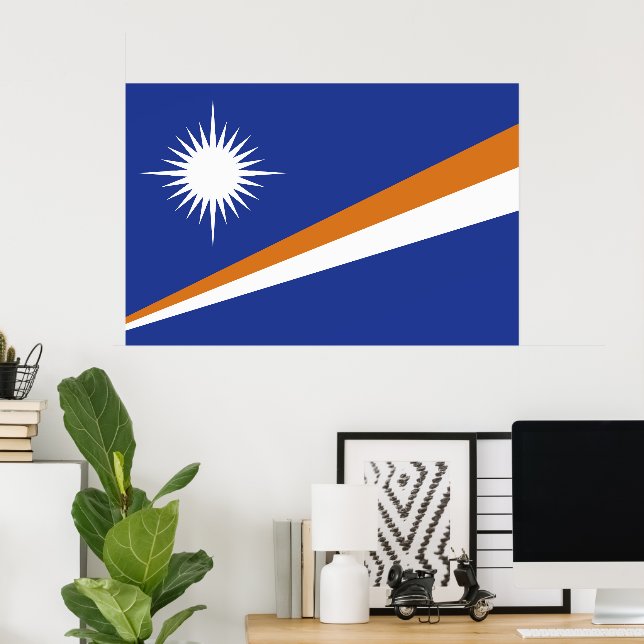 Póster Bandera de las Islas Marshall (Oficina en casa)