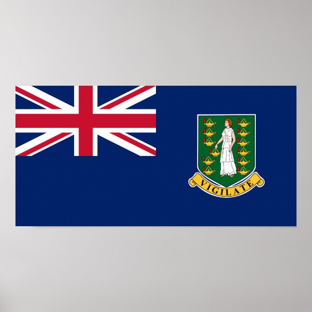 Póster Bandera de las Islas Vírgenes Británicas (Frente)