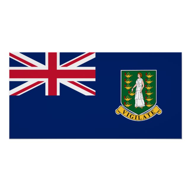 Póster Bandera de las Islas Vírgenes Británicas (Anverso)