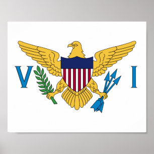 Póster Bandera de las Islas Vírgenes de los Estados Unido
