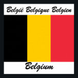 Póster Bandera de las lenguas belgas<br><div class="desc">Hermosa bandera de Bélgica con el nombre del país en tres idiomas oficiales: holandés,  francés y alemán.</div>