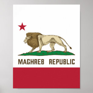 Póster Bandera de León de la República del Magreb, orgull