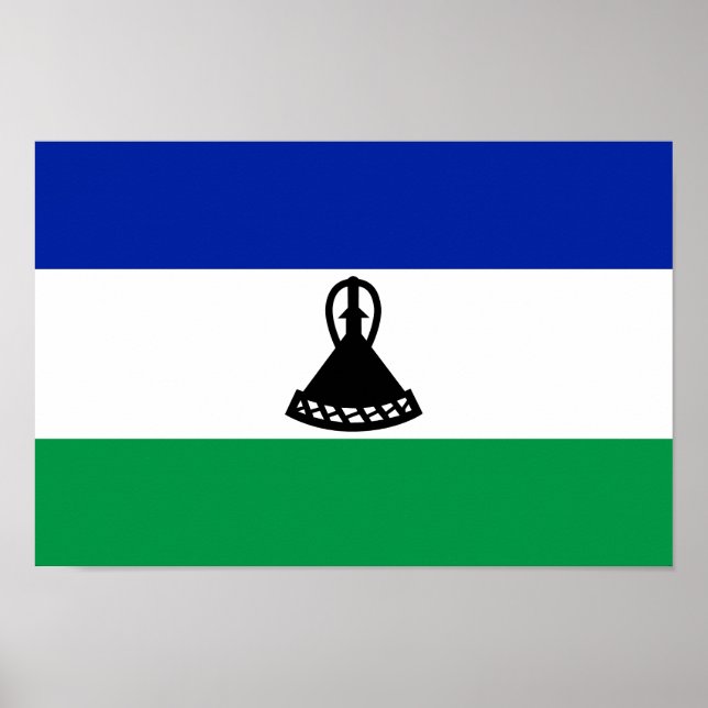 Póster Bandera de Lesoto (Frente)