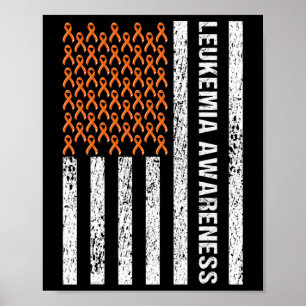 Póster Bandera de leucemia del Naranja de la Cinta de Con