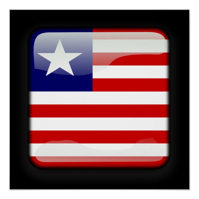 Póster Bandera de Liberia (Anverso)