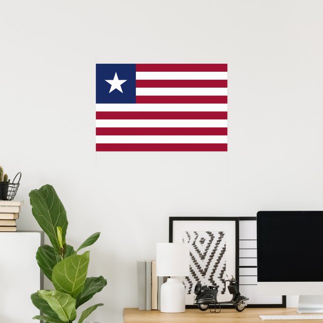 Póster Bandera de Liberia (Oficina en casa)
