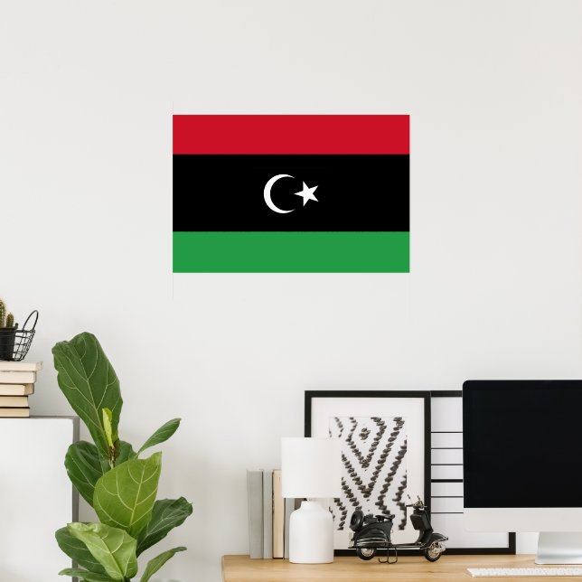 Póster Bandera de Libia (Oficina en casa)