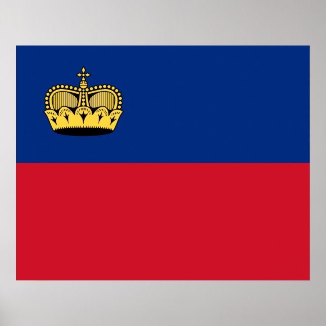 Póster Bandera de Liechtenstein (Frente)