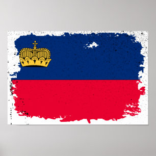 Póster Bandera de Liechtenstein