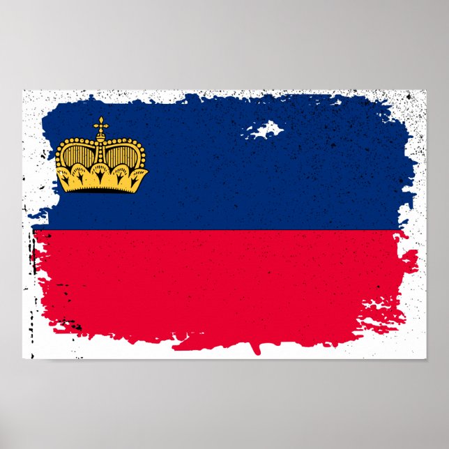 Póster Bandera de Liechtenstein (Frente)