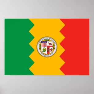 Póster Bandera de Los Ángeles