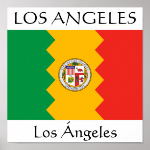 Póster Bandera de Los Ángeles