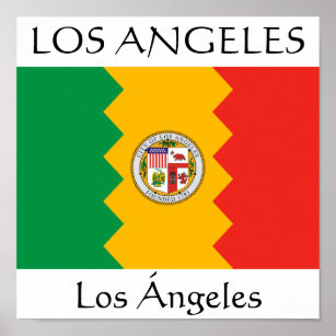 Póster Bandera de Los Ángeles