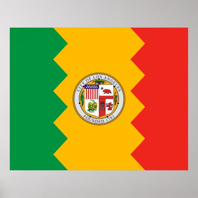 Póster Bandera de Los Ángeles (California, Estados Unidos (Frente)
