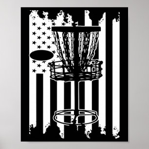 Póster Bandera De Los Ee.Uu. De Golf De Disco