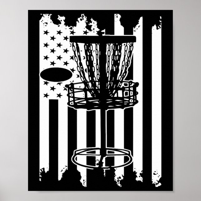 Póster Bandera De Los Ee.Uu. De Golf De Disco (Frente)