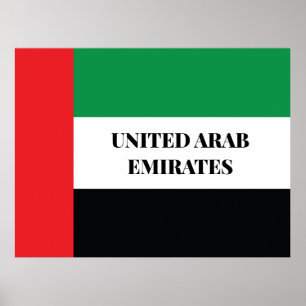Póster Bandera de los Emiratos Árabes Unidos