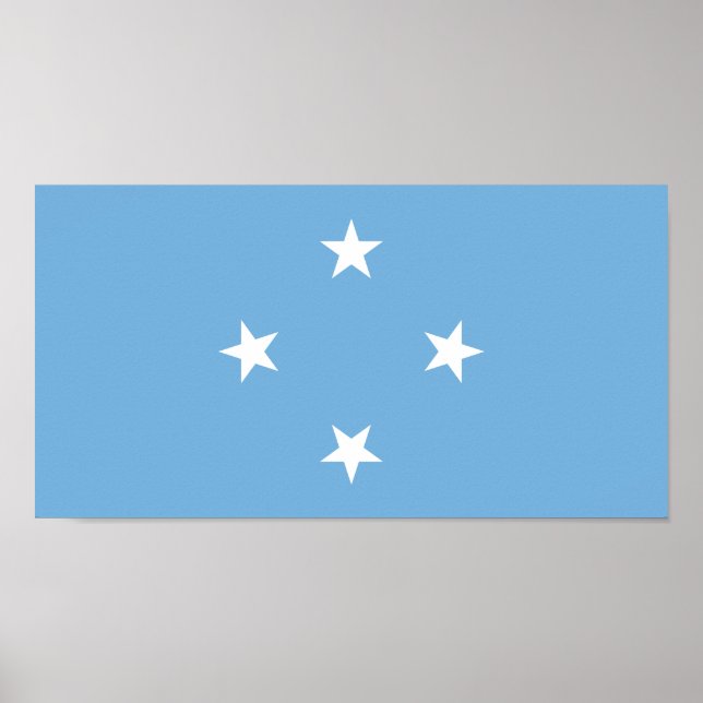 Póster Bandera de los Estados Federados de Micronesia (Frente)
