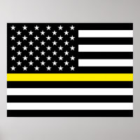 Bandera de los expedidores de línea amarilla delga