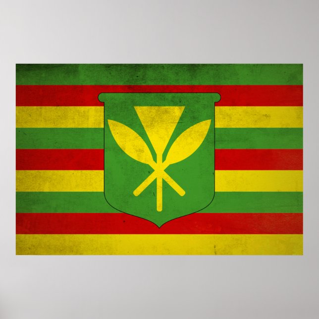 Póster Bandera de los nativos hawaianos (Frente)